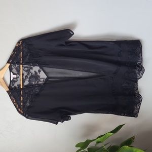Candies Black Sheer & Lace Kimono Size S